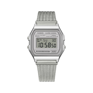 Casio Vintage Silver Mesh Stainless Steel Digital Watch A158WEM-7EF - detail photo 2