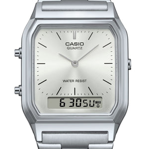 Casio Vintage Silver Dial Stainless Steel Analog-Digital Watch AQ-230A-7AMQYES - detail photo 4