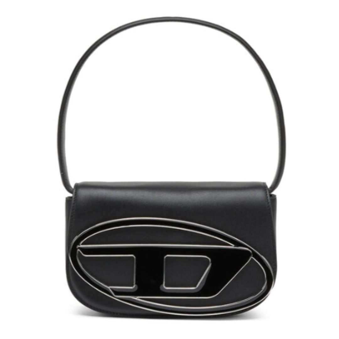 Diesel X08396PR818T8013 1DR-Iconic Black Shoulder Bag in Nappa