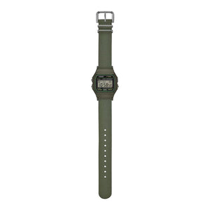 Casio Vintage F-91W Olive Green Recycled-PET Cloth Band Digital Watch F-91WF-3ADF - detail photo 3