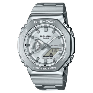 Casio G-Shock Silver Octagon Stainless Steel Analog-Digital Watch GM-2110D-7A - main product photo