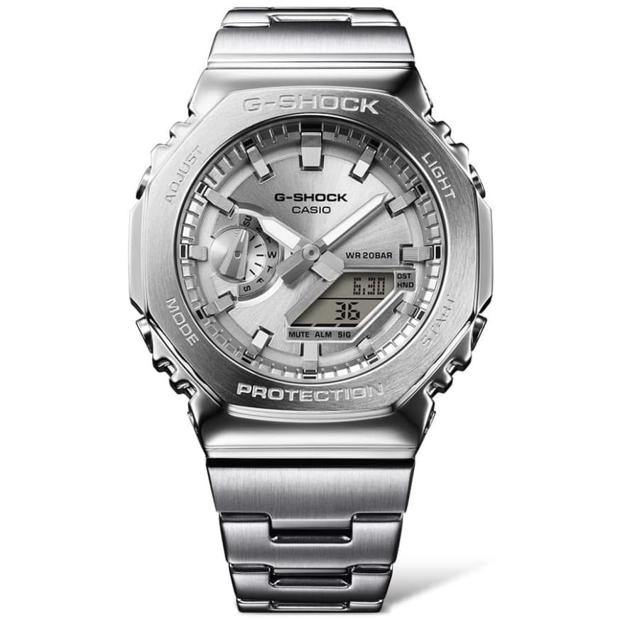 Casio G-Shock Silver Octagon Stainless Steel Analog-Digital Watch GM-2110D-7A - detail photo 2