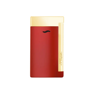 S.T. Dupont Slim 7 Red & Golden Luxury Lighter front view