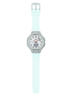 Casio Baby-G BSA-B100MC-8AER full-length view showing mint green strap