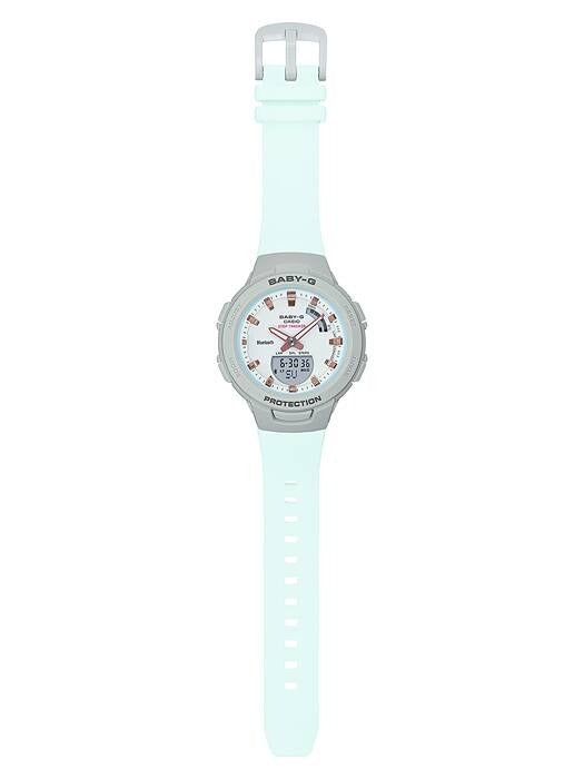 Casio Baby-G BSA-B100MC-8AER full-length view showing mint green strap