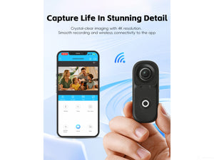 Lexuma XCAM 4K Pro — 4K (3840×2160) / 2K / 1080P / 720P mini action camera, lifestyle 6 view
