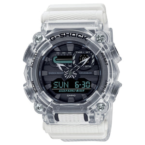 Casio G-Shock GA-900SKL-7AER skeleton watch, front view on white background