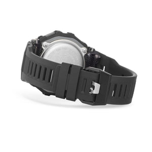 Casio G-Shock GBD-200-1DR case back detail showing buckle and stainless steel back