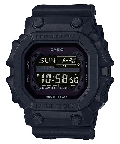 Casio G-Shock GX-56BB-1DR all-black digital watch, front view on white background