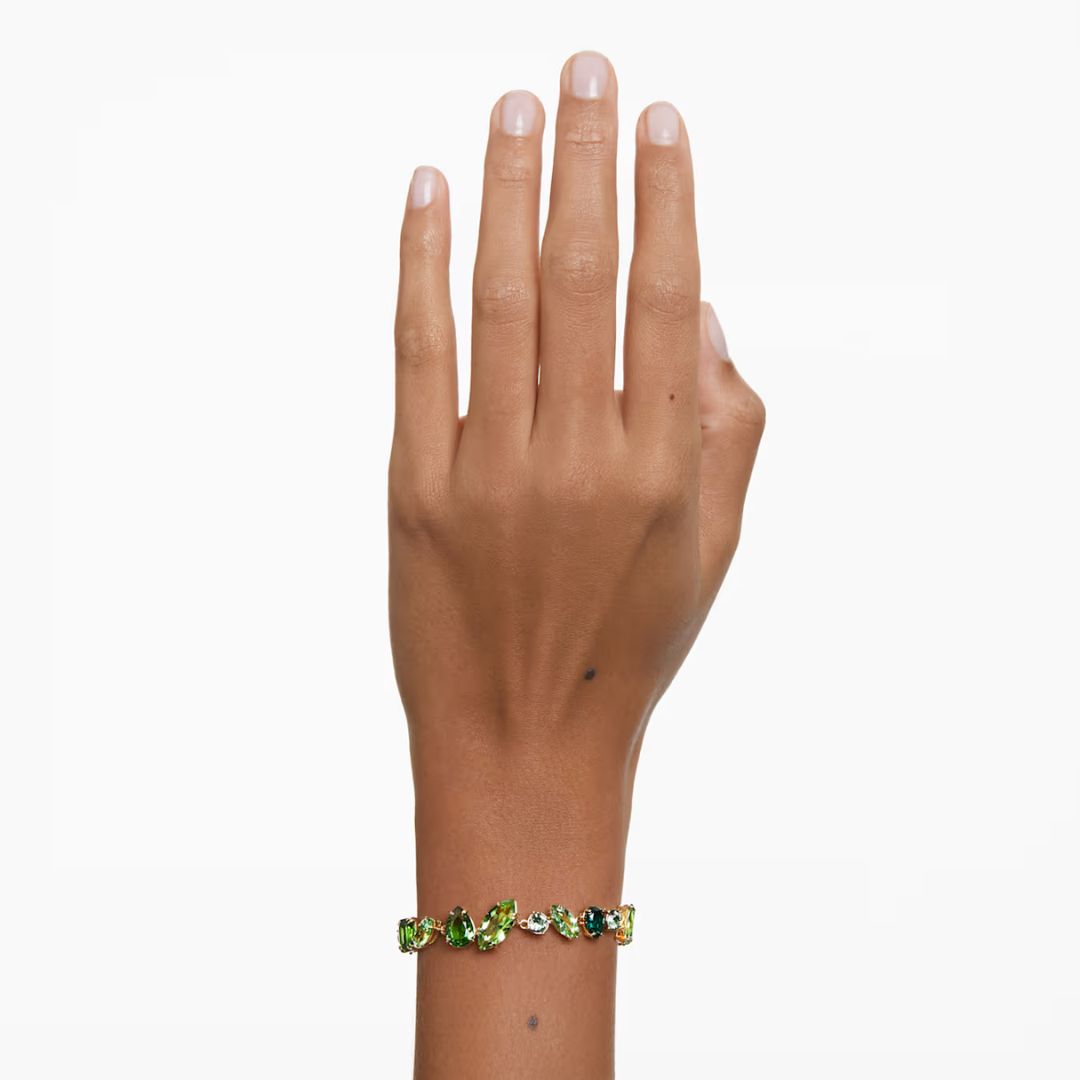 swarovski-5652822-mixed-cuts-green-gold-tone-plated-gema-bracelet