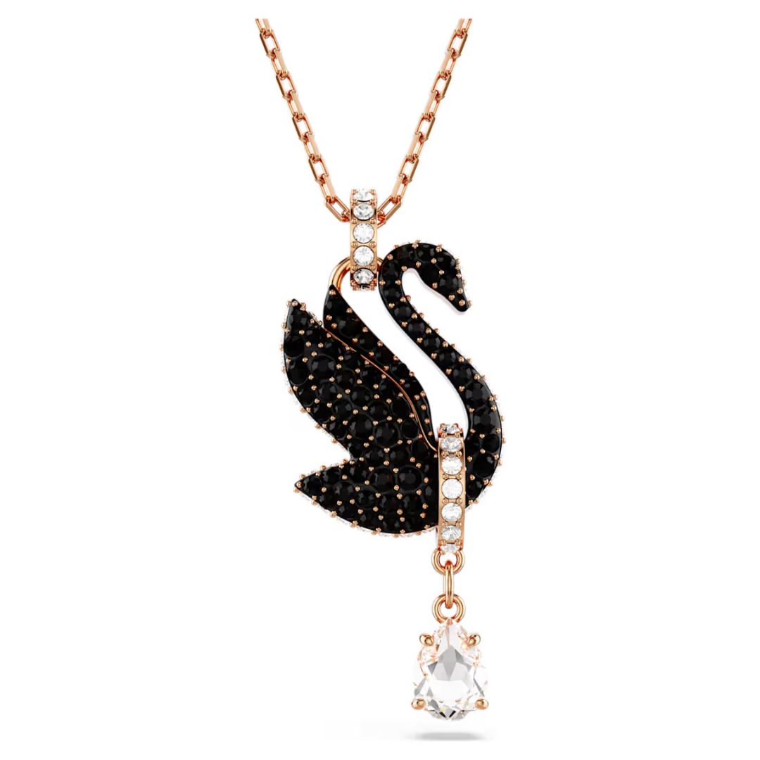 swarovski-5678045-black-rose-gold-tone-plated-swan-pendant-swan