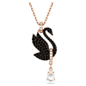 swarovski-5678045-black-rose-gold-tone-plated-swan-pendant-swan