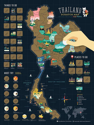 Thailand Scratch Travel Map - Travel to Thailand - GadgetiCloud