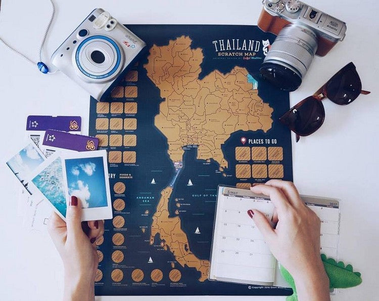 Thailand Scratch Travel Map - Travel to Thailand - GadgetiCloud