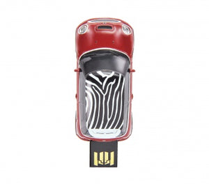 AutoDrive Mini Cooper S - Safari series-Zebra Pattern 32GB USB Flash Drive - GadgetiCloud