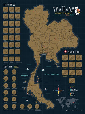 Thailand Scratch Travel Map - Travel to Thailand - GadgetiCloud