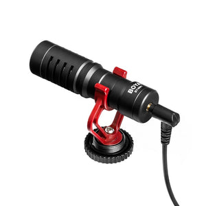 GadgetiCloud BOYA BY-MM1 Cardioid Microphone on-camera microphone compact application mobile phone smartphones with stand