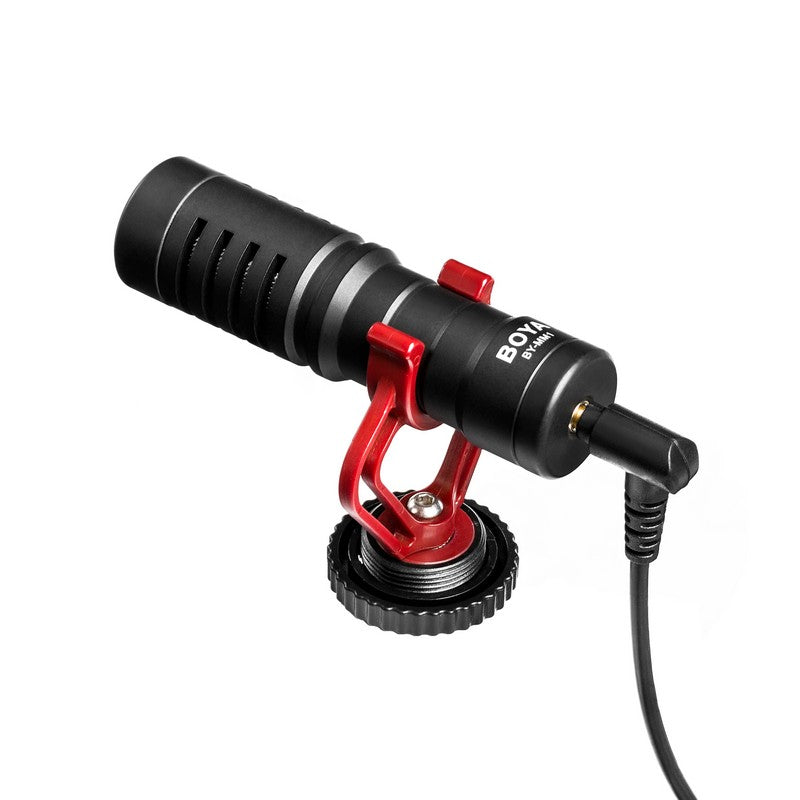 GadgetiCloud BOYA BY-MM1 Cardioid Microphone on-camera microphone compact application mobile phone smartphones with stand