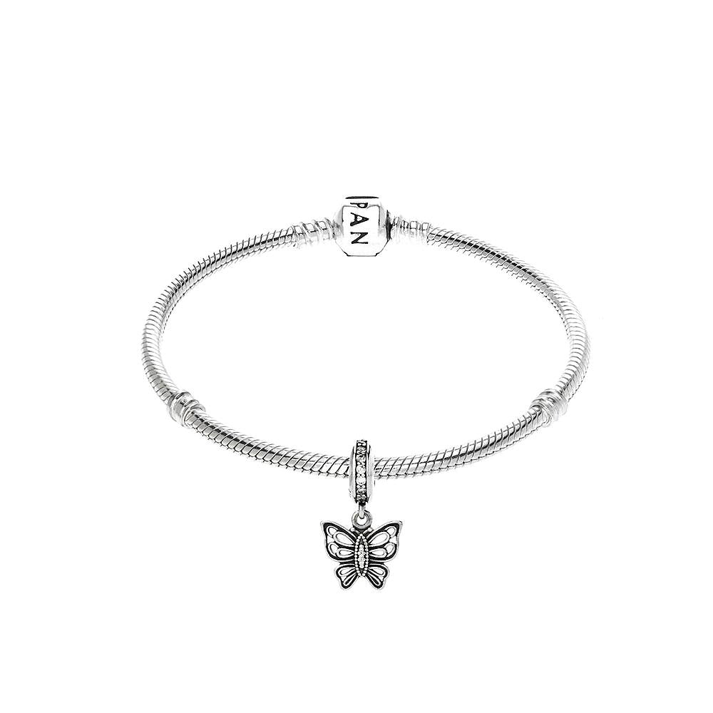 Pandora Vintage butterfly pendant charm #791255CZ