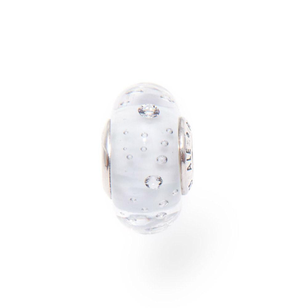 Pandora White Fizzle Murano Charm #791617CZ