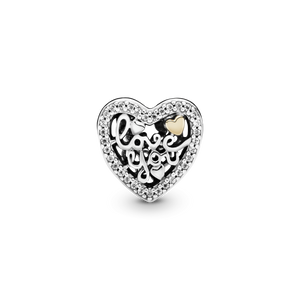Pandora Openwork Love You Heart Charm #792037CZ