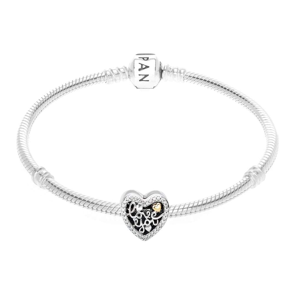 Pandora Openwork Love You Heart Charm #792037CZ