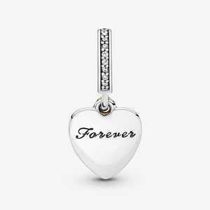 Pandora I Love You Forever Heart Dangle Charm #792042CZ