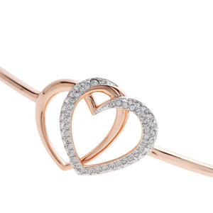 SWAROVSKI Dear Rose Gold & Clear Crystal Heart Bangle #5194838