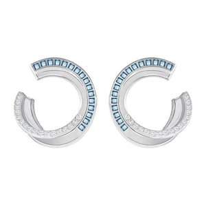 SWAROVSKI Hero Hoop Earrings Teal Rhodium #5352226