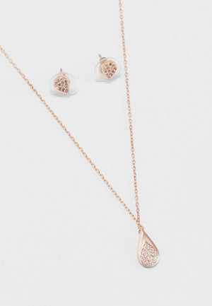 SWAROVSKI Ginger Pear Set White Rose Gold #5367891