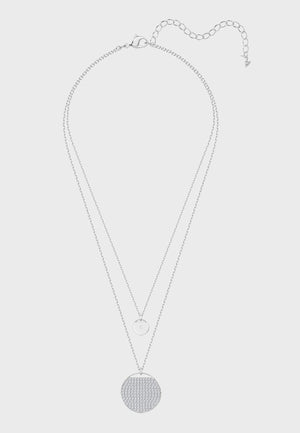 SWAROVSKI Ginger Rhodium Plated & Clear Crystal Layered Pendant #5389047