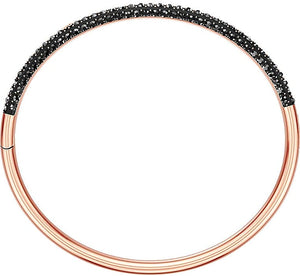 SWAROVSKI Swan Logo Stone Bangle with Hematite Jet #5482503