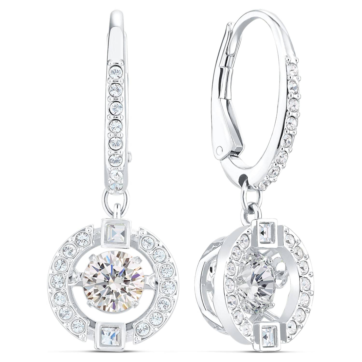 SWAROVSKI Sparkling Dance Round Earrings - White #5504652