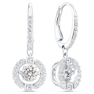 SWAROVSKI Sparkling Dance Round Earrings - White #5504652