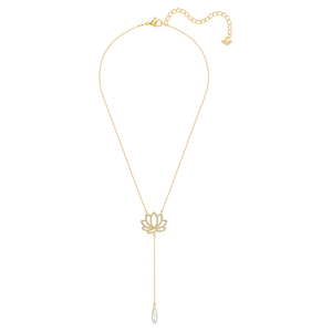 SWAROVSKI Symbolic Lotus Necklace - White & Gold-tone Plated #5521346