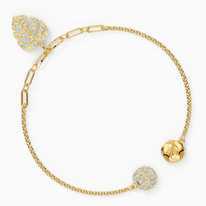 SWAROVSKI Remix Gold Tone Plated White Crystal Palm Leaf Bracelet - M size #5528850