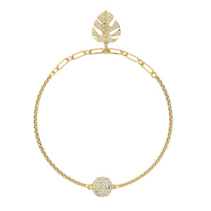SWAROVSKI Remix Gold Tone Plated White Crystal Palm Leaf Bracelet - M size #5528850