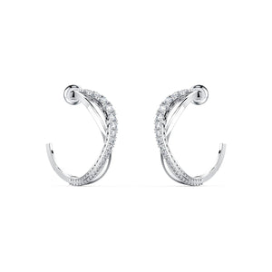 SWAROVSKI Twist Hoop Earrings - White #5563908