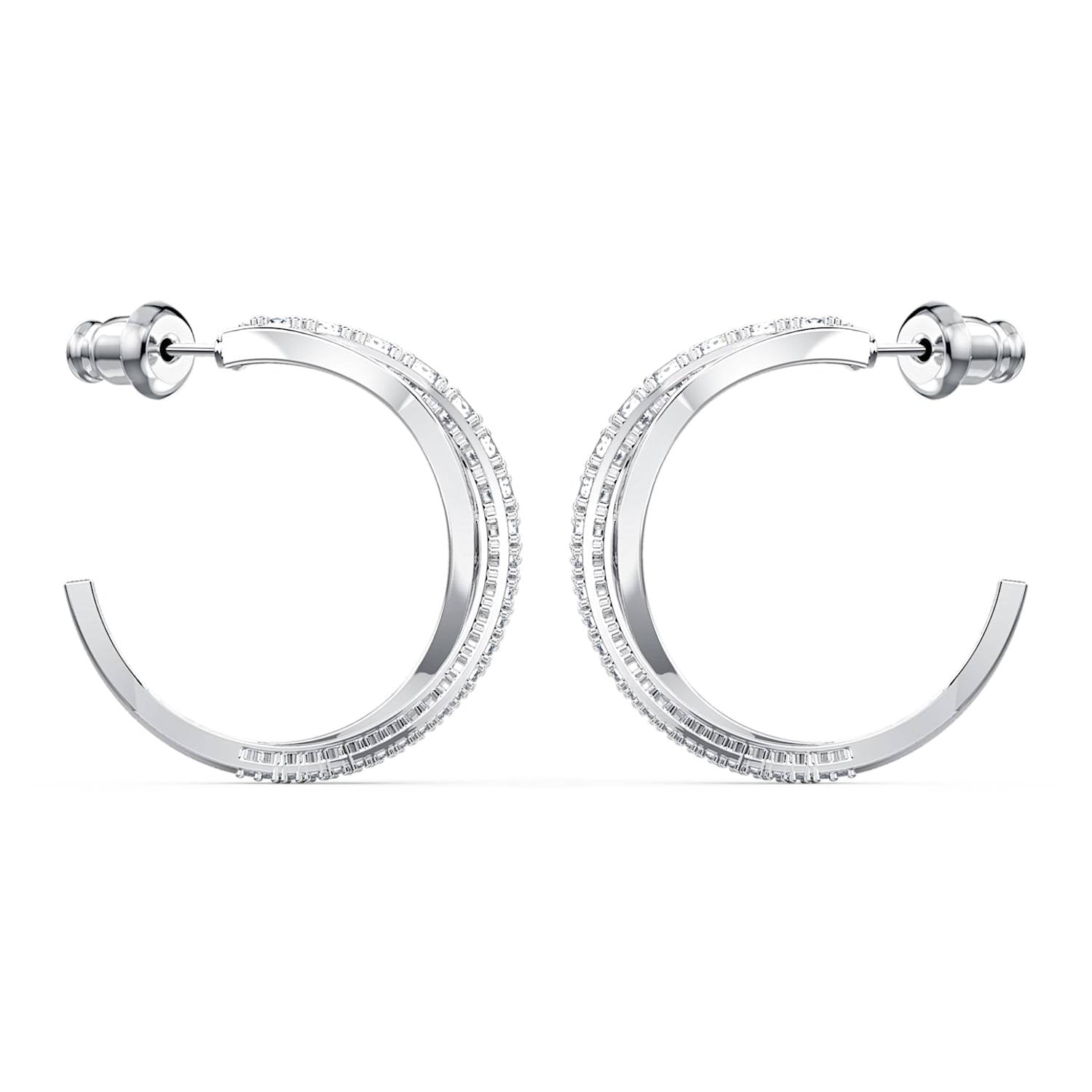 SWAROVSKI Twist Hoop Earrings - White #5563908