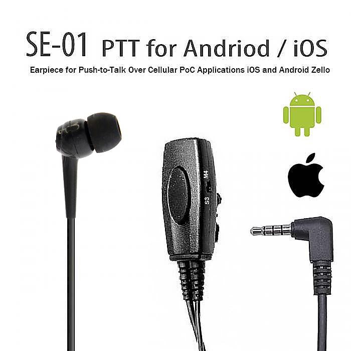 SE01 Wire Software APP Based PTT Earpiece for Zello - GadgetiCloud