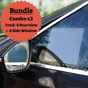 Side Window and Rearview Mirror Films Combo BUNDLE (4 Packages) - GadgetiCloud
