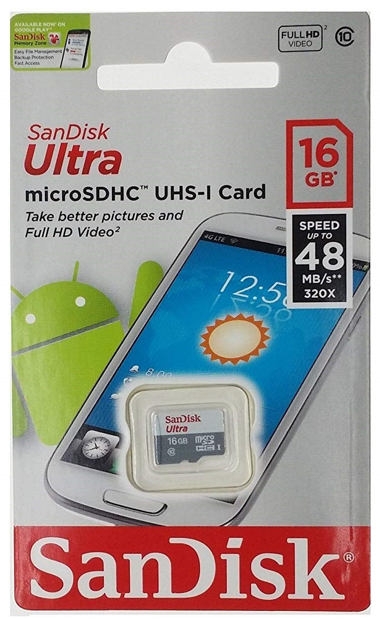 SanDisk 16GB microSDHC Ultra Memory Card - GadgetiCloud