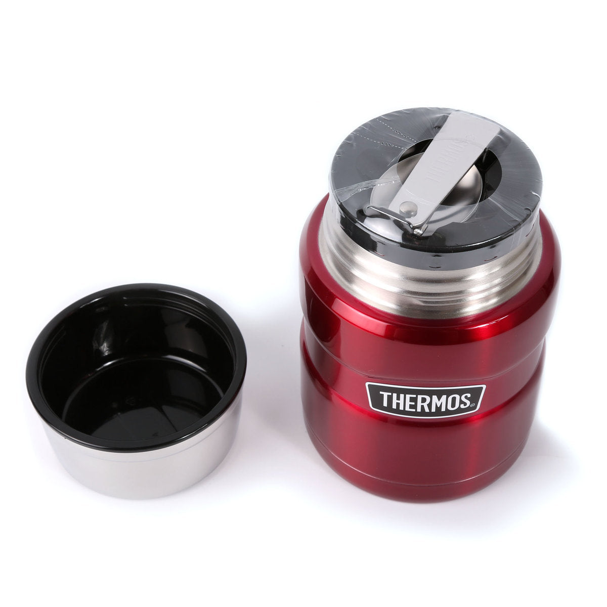膳魔師 Thermos SK3000系列 不鏽鋼食物燜燒壺 - 四色可選(藍/紅/綠/粉)Thermos SK3000 Series Stainless Steel Food Jar 470mL With Spoon (Cranberry Red) Top View
