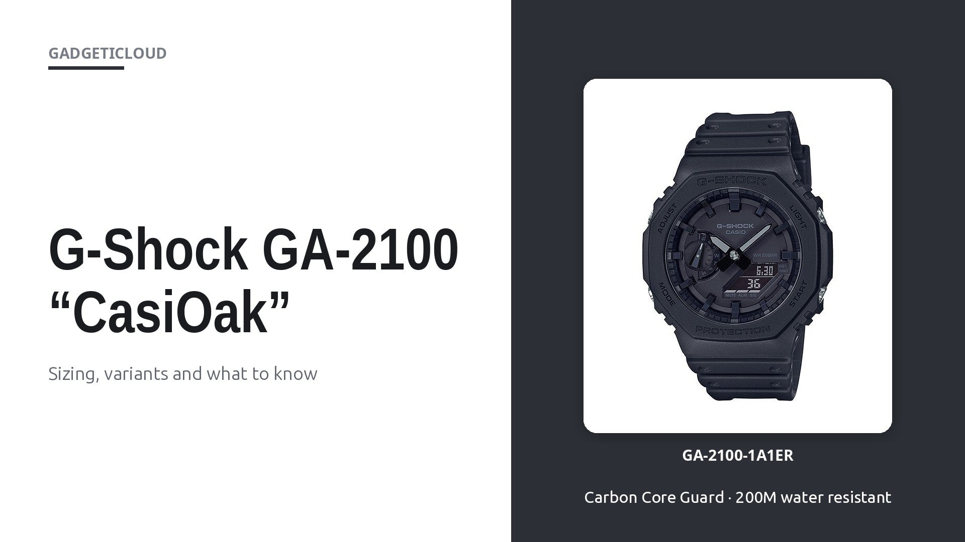 Casio G-Shock GA-2100-1A1ER all-black octagonal CasiOak analog-digital watch