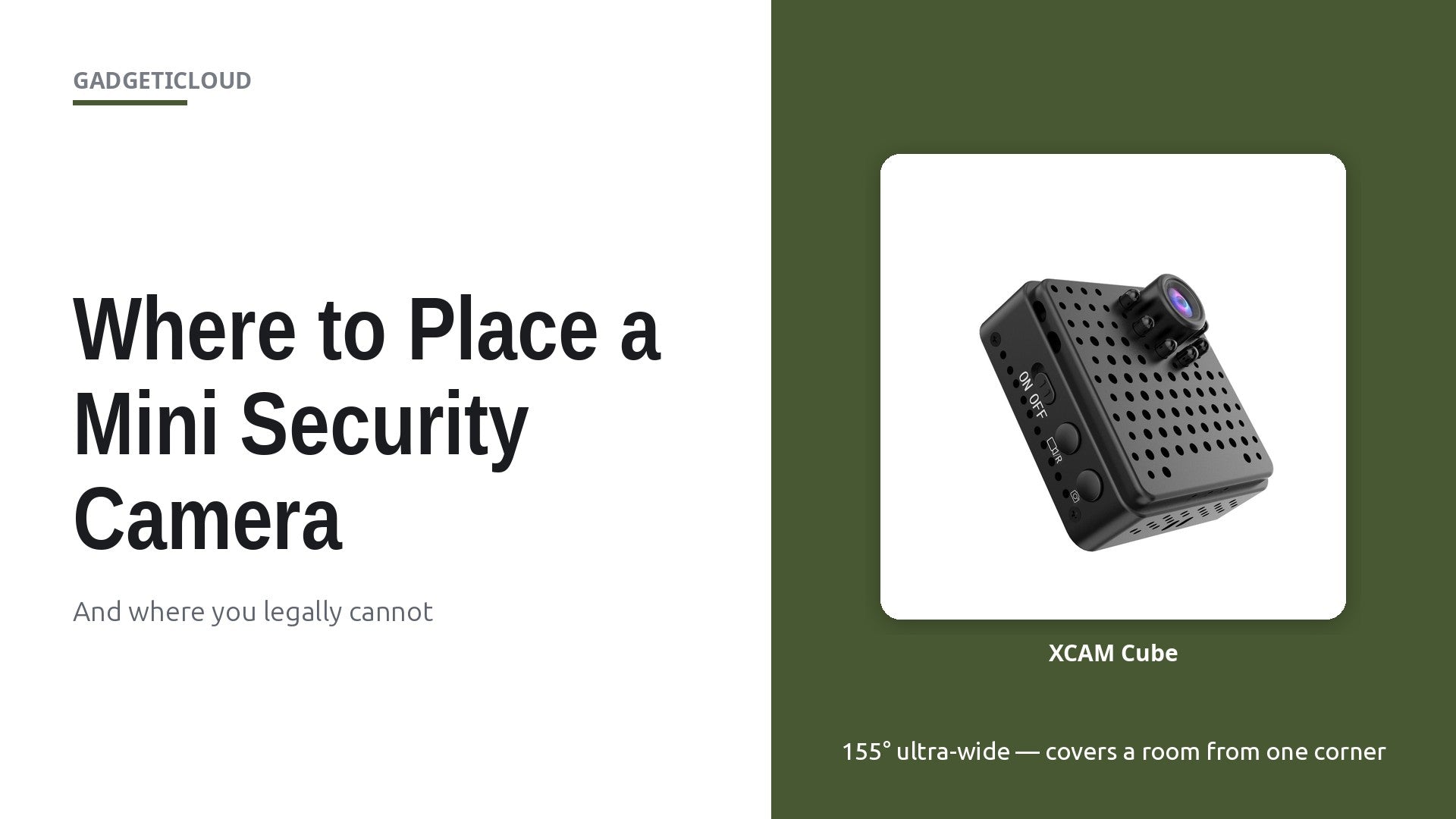 Lexuma XCAM Cube mini security camera with 155 degree ultra-wide lens