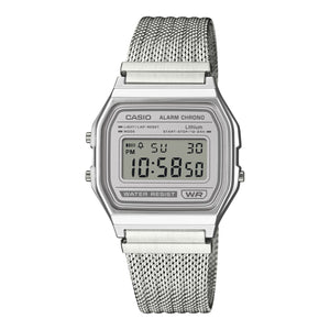 Casio Vintage Silver Mesh Stainless Steel Digital Watch A158WEM-7EF - main product photo