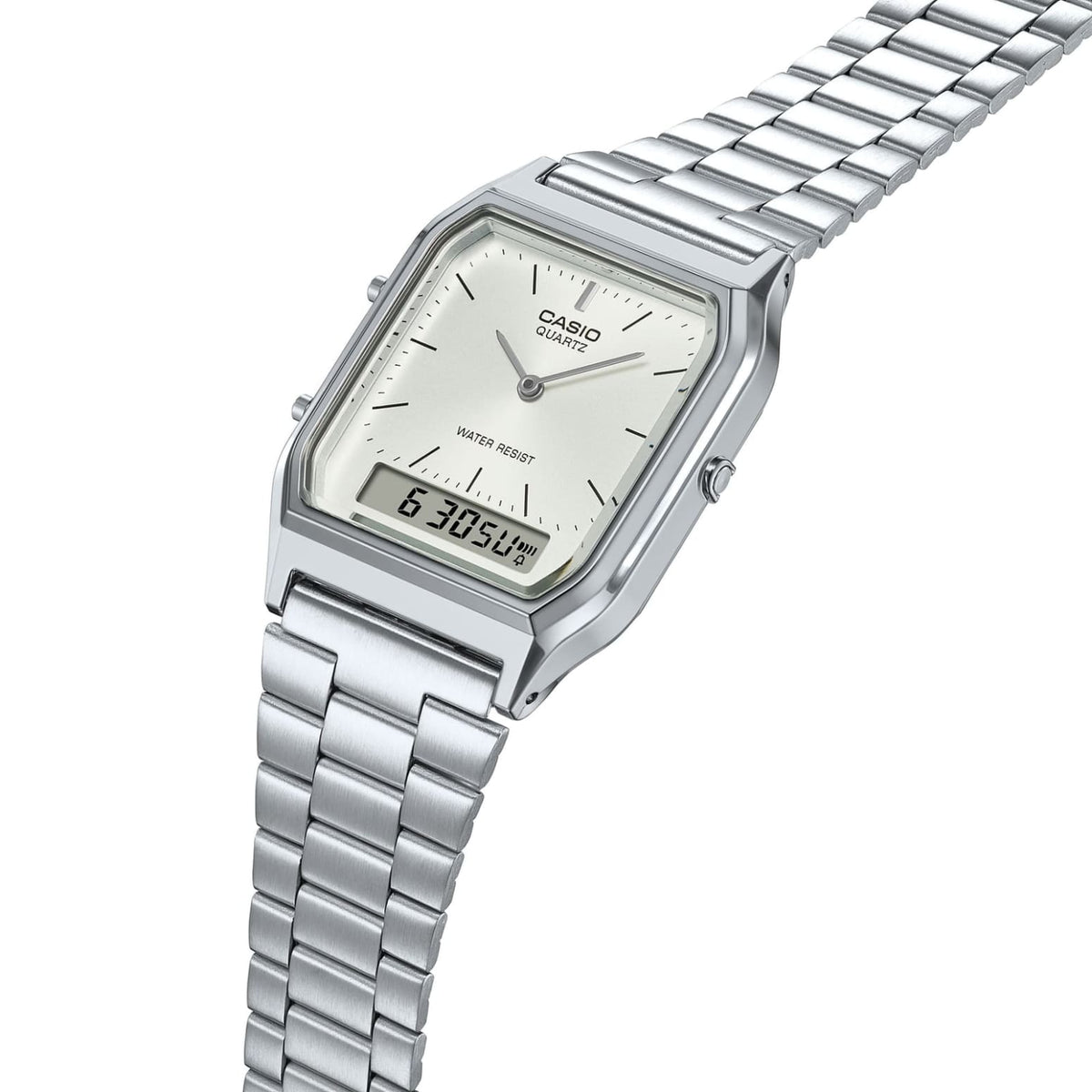 Casio Vintage Silver Dial Stainless Steel Analog-Digital Watch AQ-230A-7AMQYES - detail photo 5