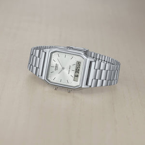 Casio Vintage Silver Dial Stainless Steel Analog-Digital Watch AQ-230A-7AMQYES - detail photo 6