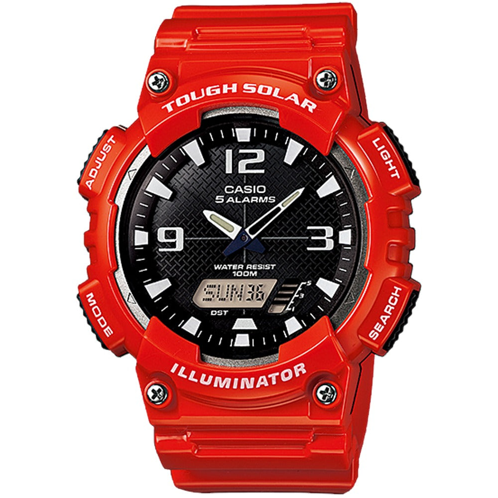CASIO Men's Red Solar Analog Digital World Time Sports Watch #AQ-S810WC-4AVDF