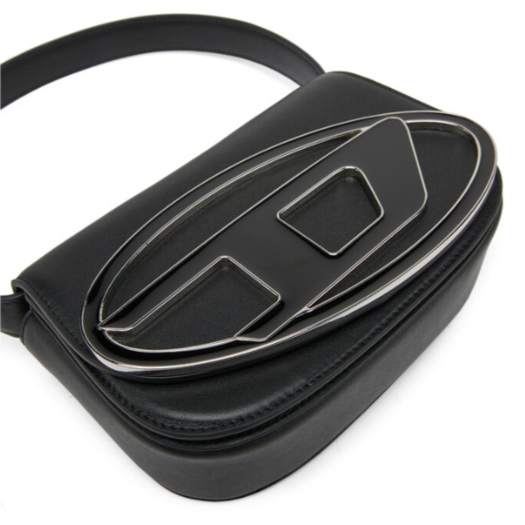 Diesel X08396PR818T8013 1DR-Iconic Black Shoulder Bag in Nappa